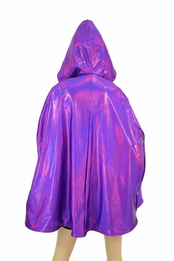 35" Grape Holo Hooded Cape