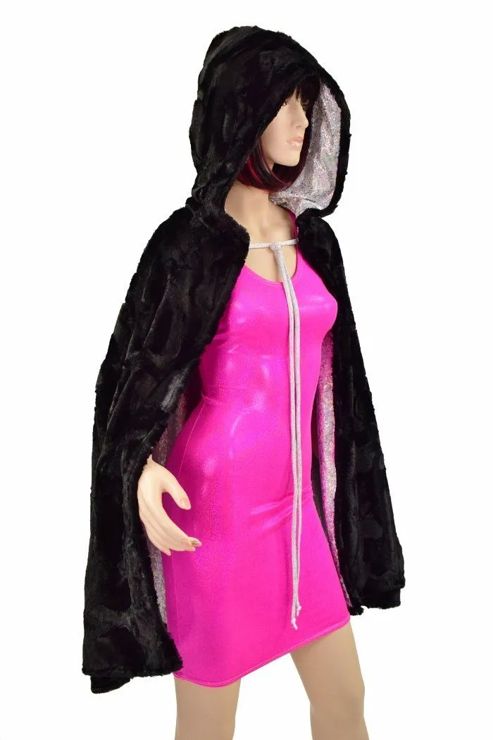 35" Short Hooded Minky Cape