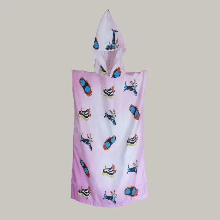 Adult Pink Nudibranch Towel | Hooded Towel | Sandy Toes Beachwear