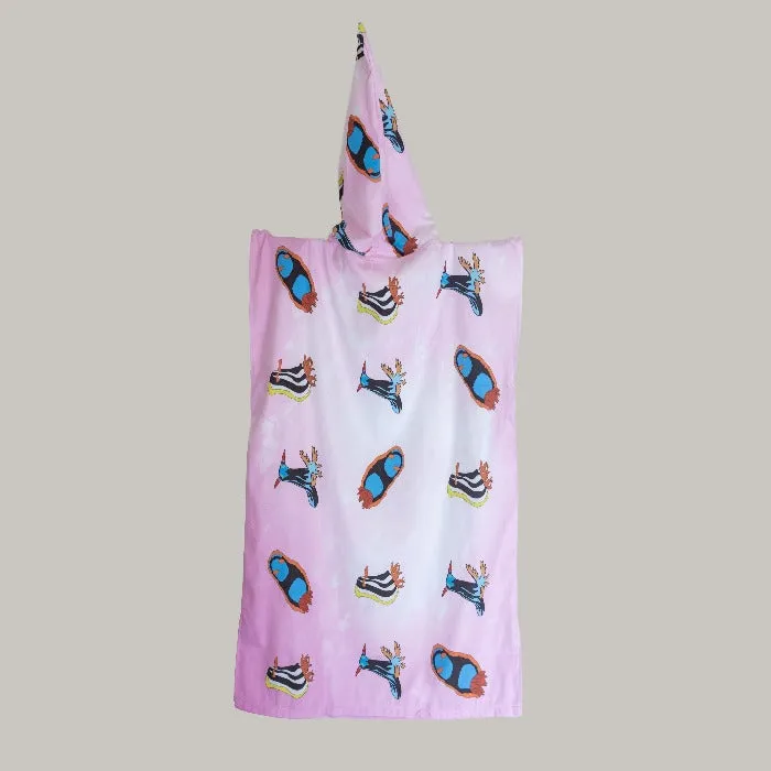 Adult Pink Nudibranch Towel | Hooded Towel | Sandy Toes Beachwear