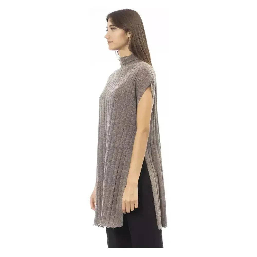 Alpha Studio Brown Wool Women Sweater