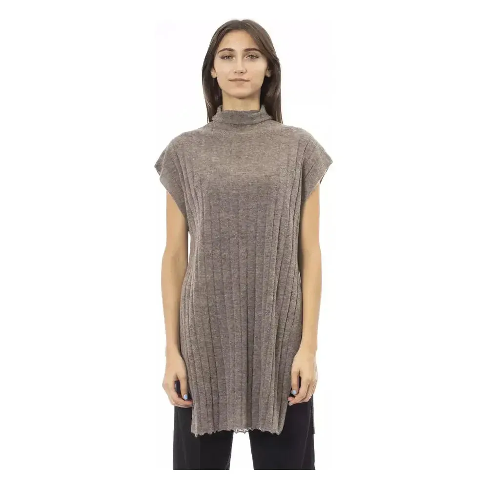 Alpha Studio Brown Wool Women Sweater