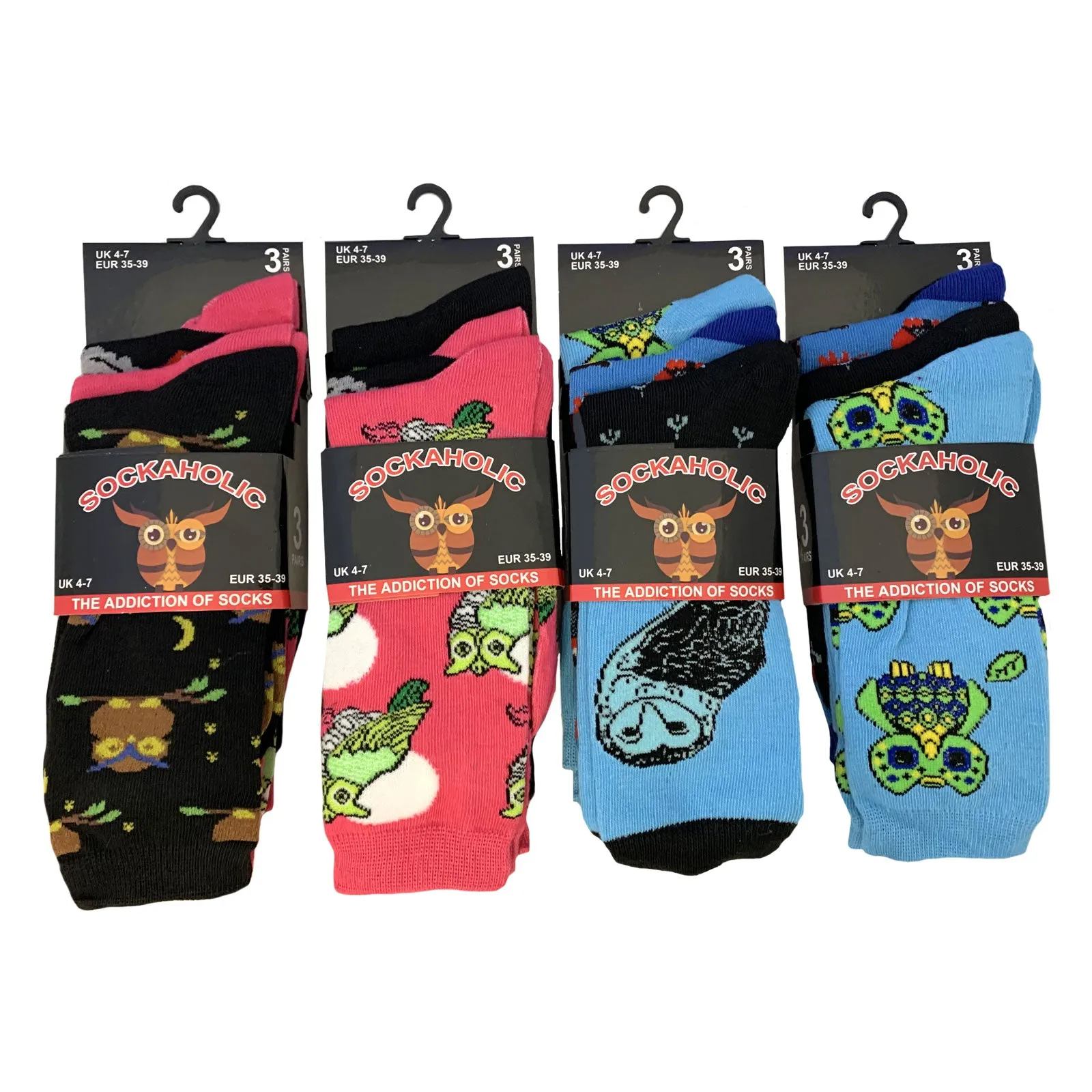 AMOS Ladies Womens 4-7 Socks 3 Pairs Assorted Colours Designs Smart Work Casual