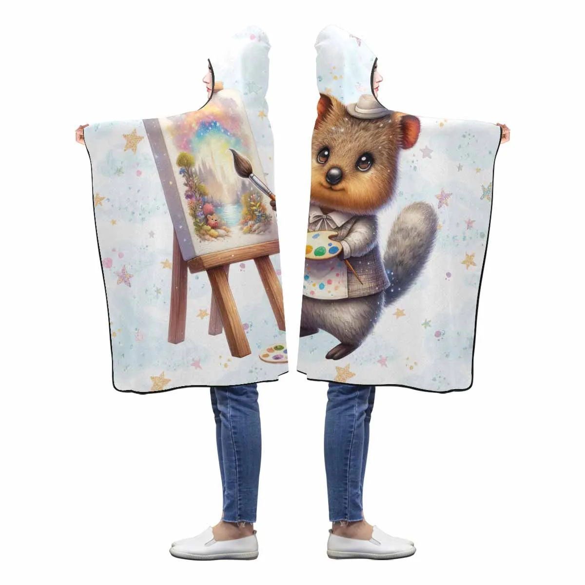 Australian Animal Quokka Awd1328  Hooded Blanket 60"x50"