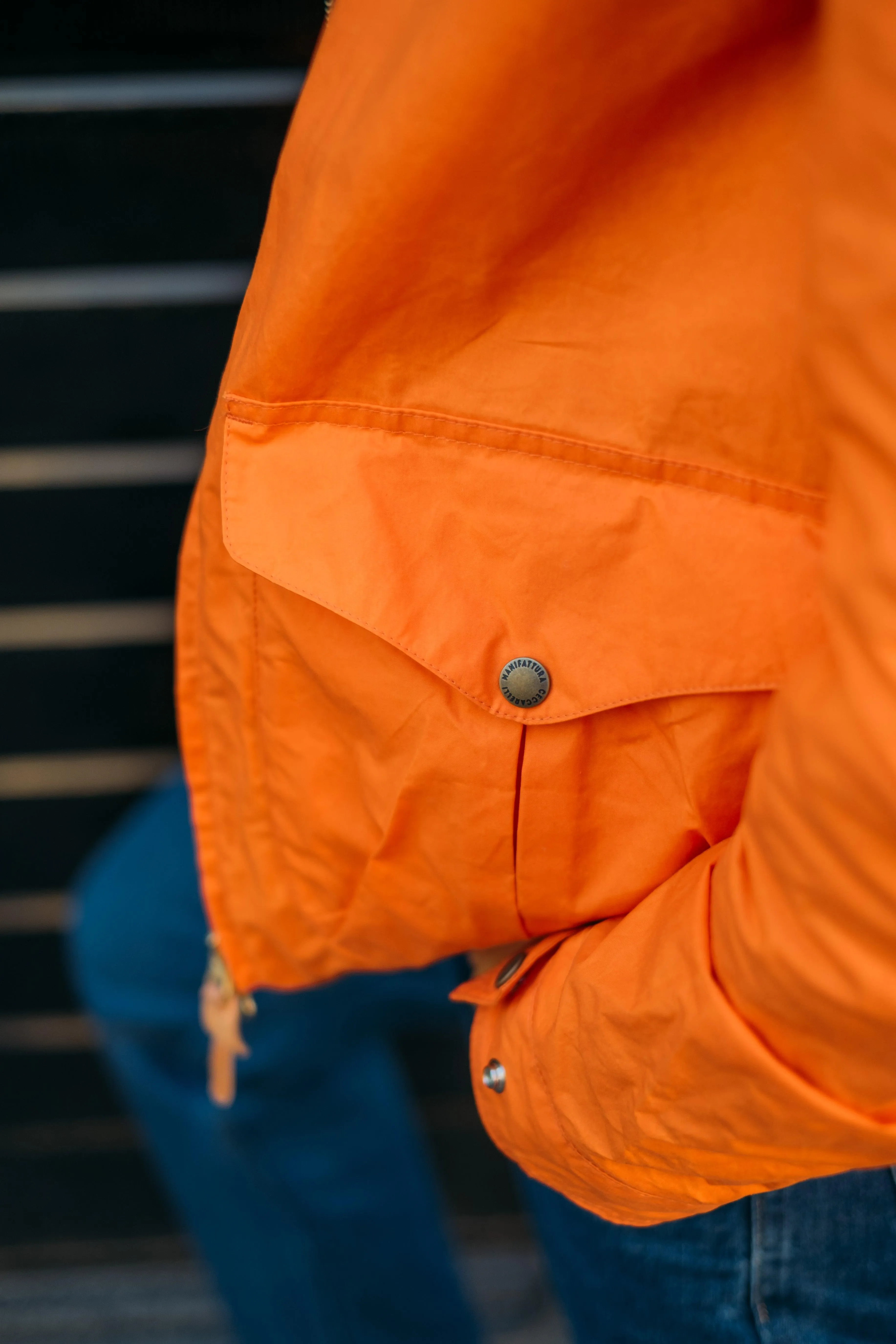 Blazer Coat With Hood Orange