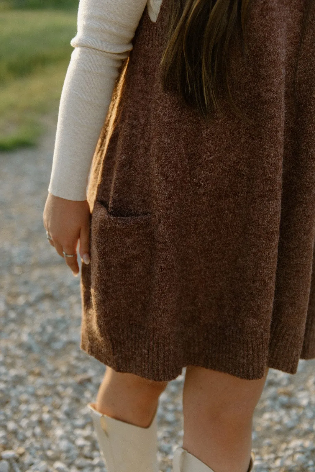 Brown Oversized Knit Sweater Vest