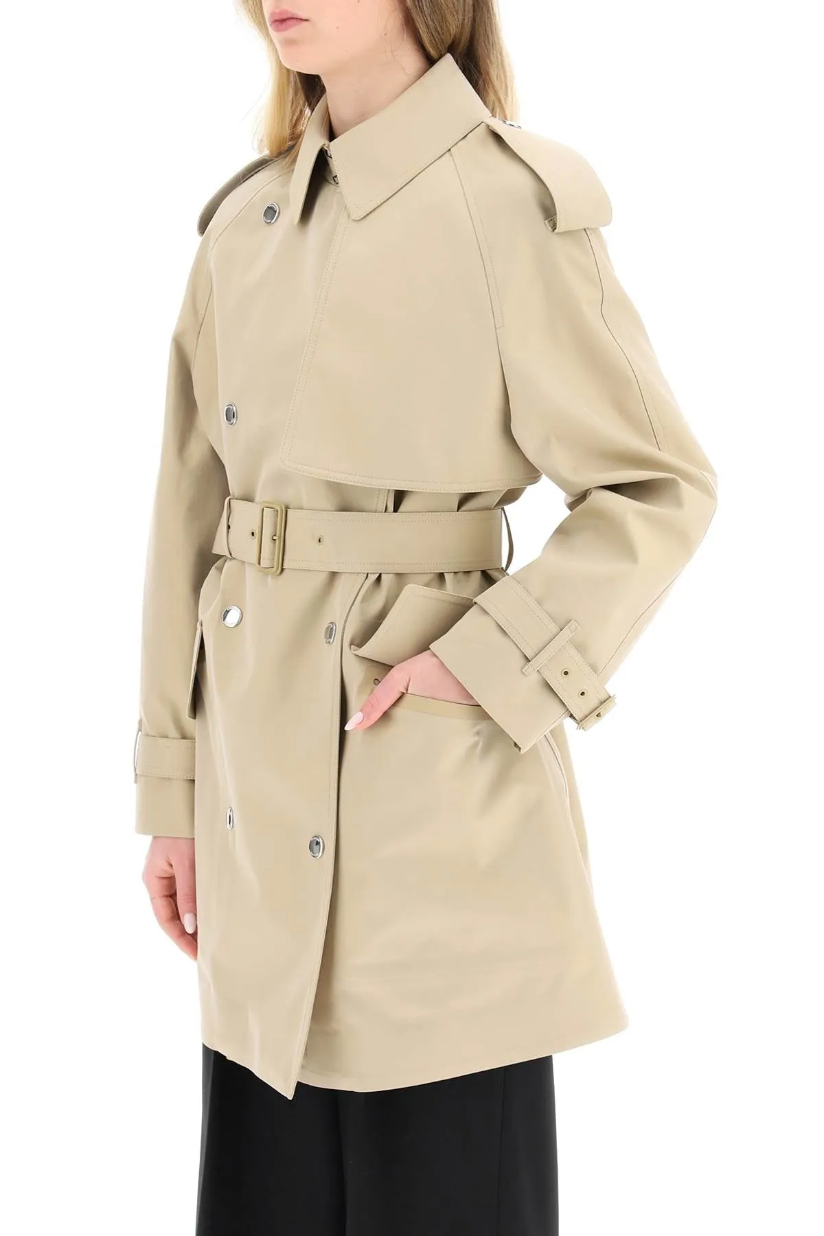 Burberry 'james' gabardine midi trench coat