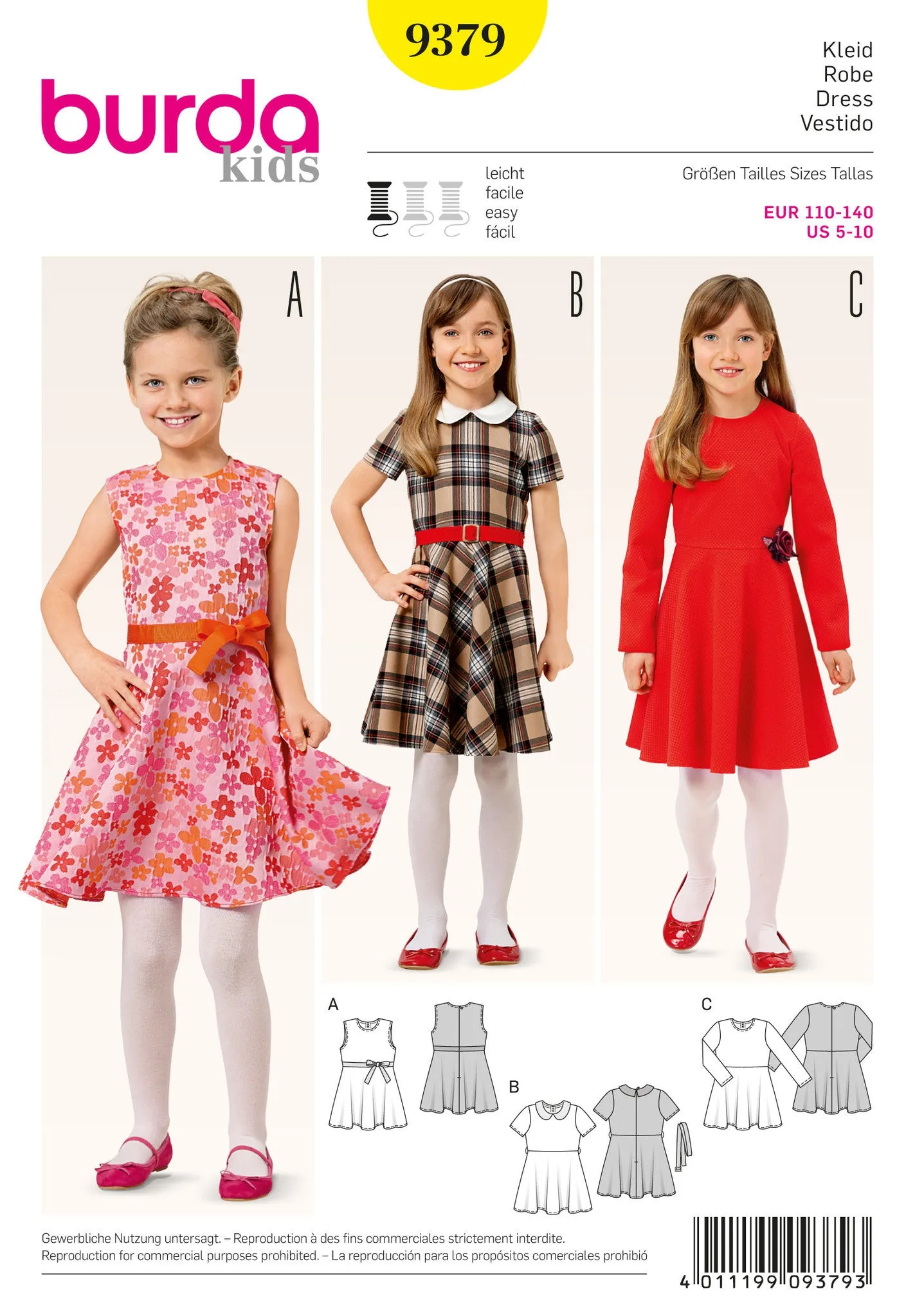 Burda 9379 Girl's Dress pattern