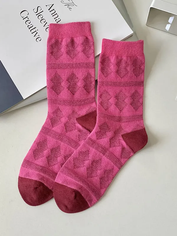 Contrast Color Keep Warm Socks Accessories