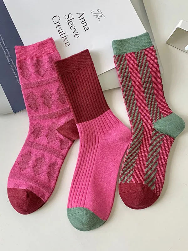 Contrast Color Keep Warm Socks Accessories