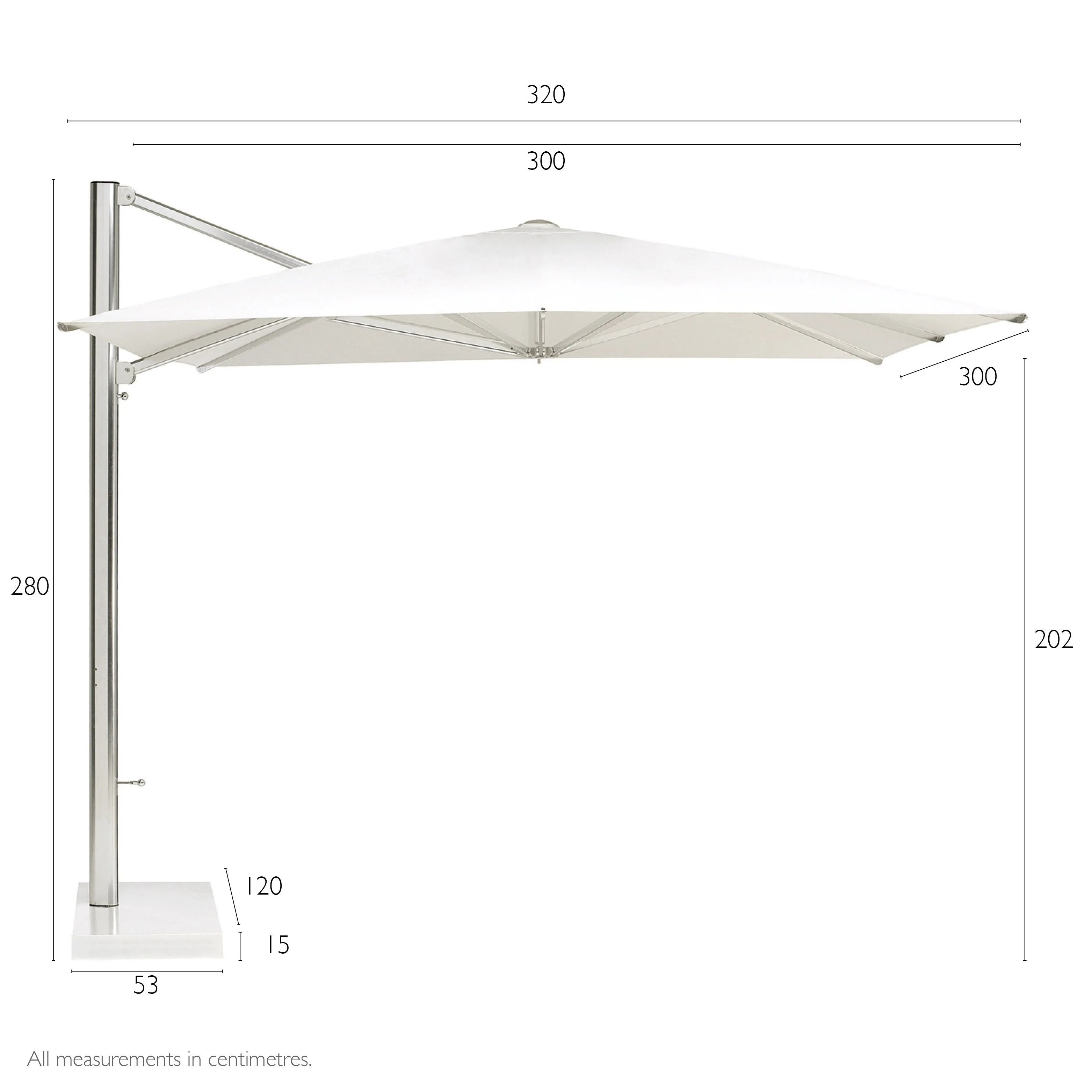 Cool Powder-coated Cantilever 300cm