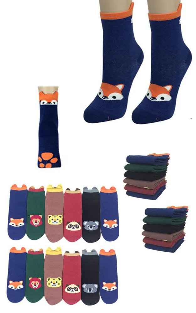 DB76127 Cute Animal Cartoon Cotton Casual Socks  (12prs Pack)