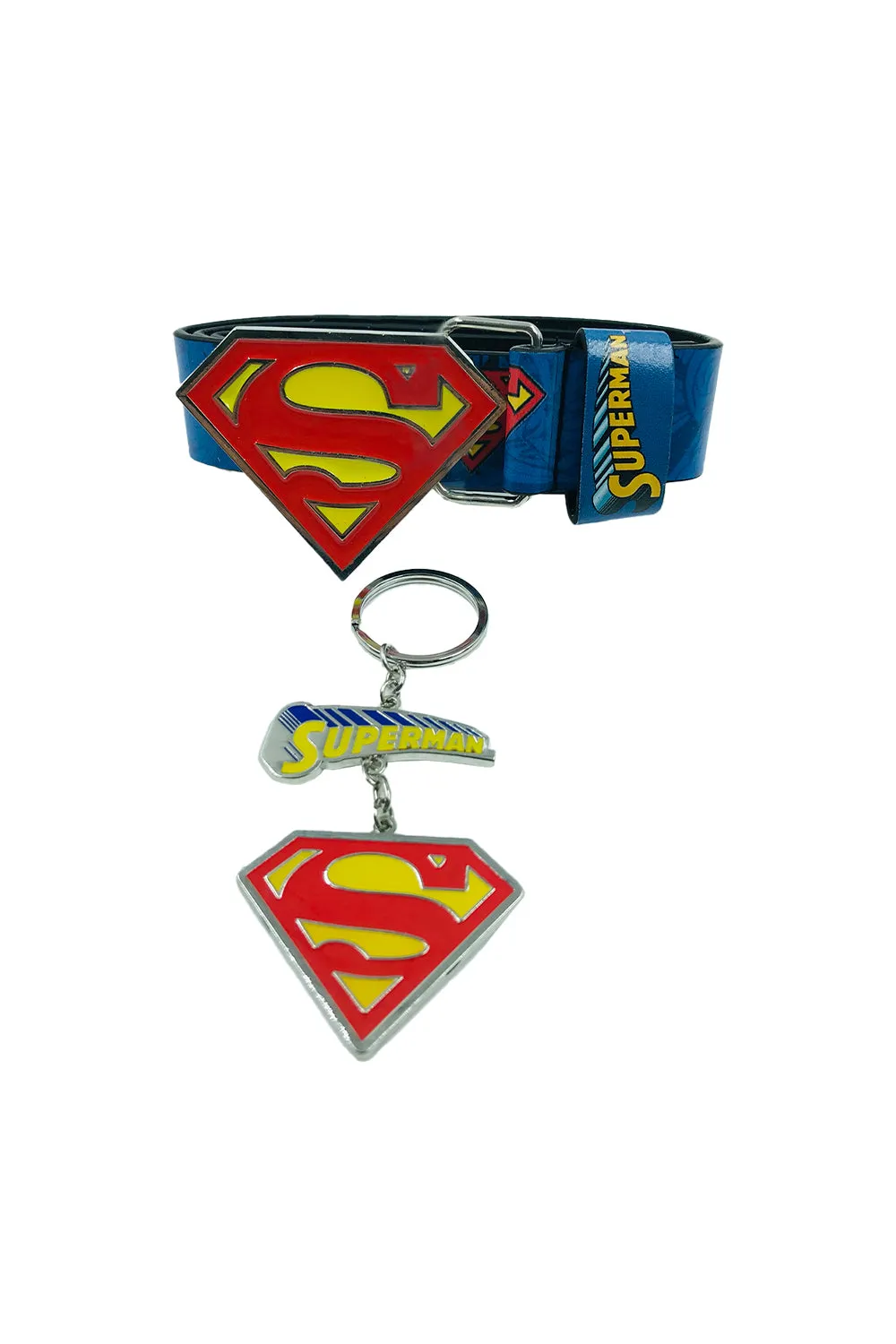 DC Superman Belt & Key Ring Gift Set