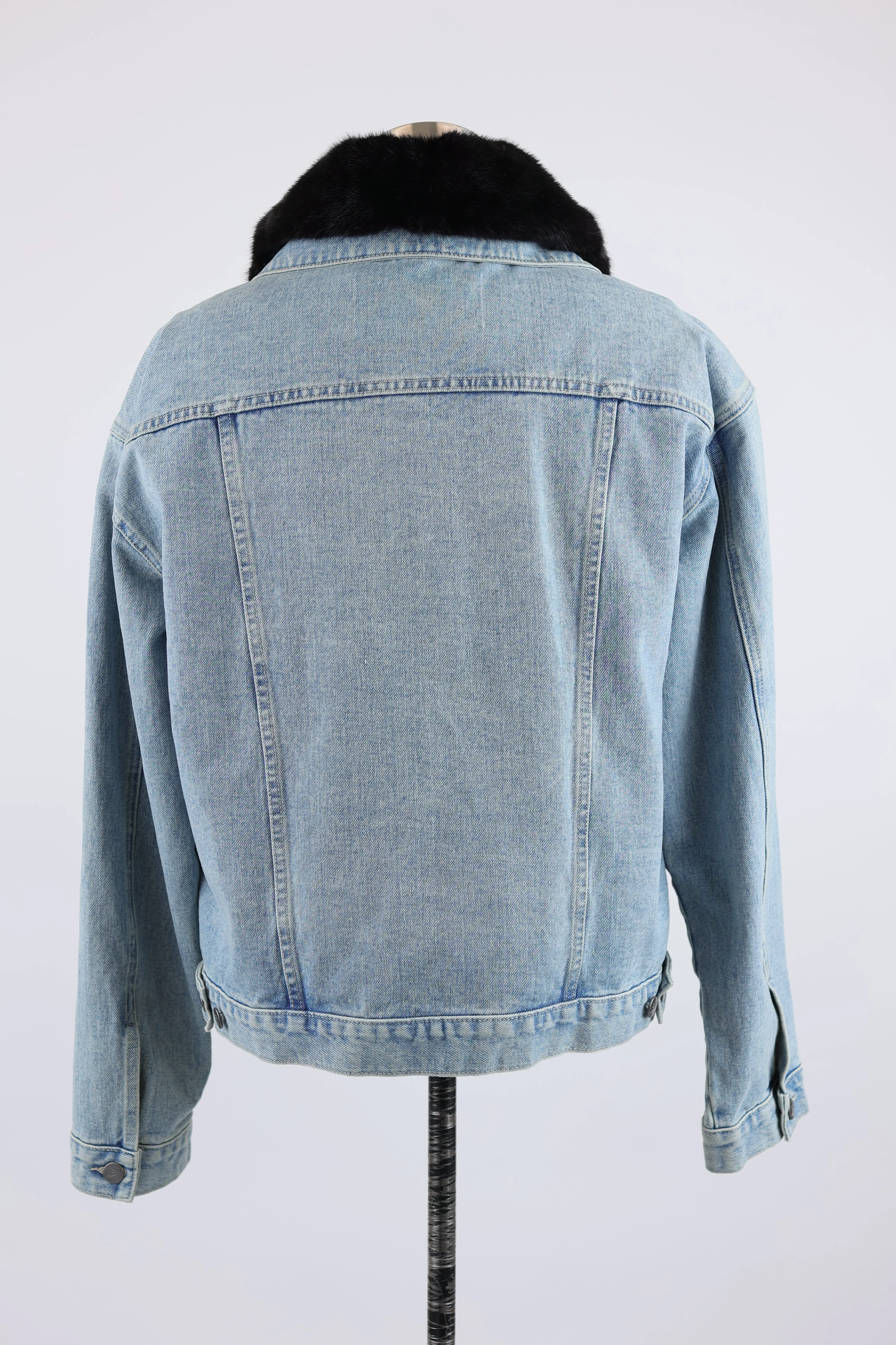 Denim Jacket W/ Removable Mink Lining