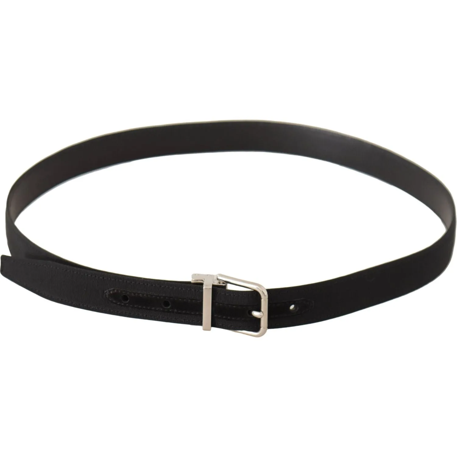 Dolce & Gabbana Elegant Black Canvas and Leather Belt