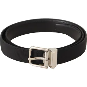 Dolce & Gabbana Elegant Black Canvas and Leather Belt