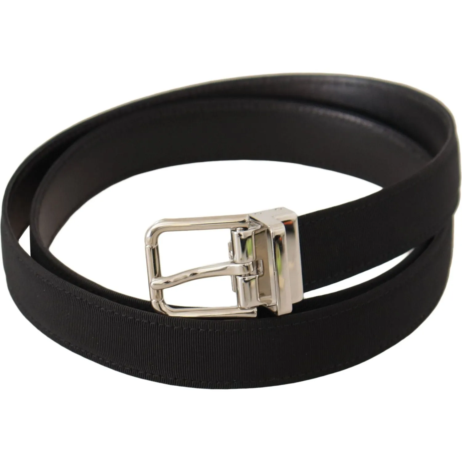 Dolce & Gabbana Elegant Black Canvas and Leather Belt