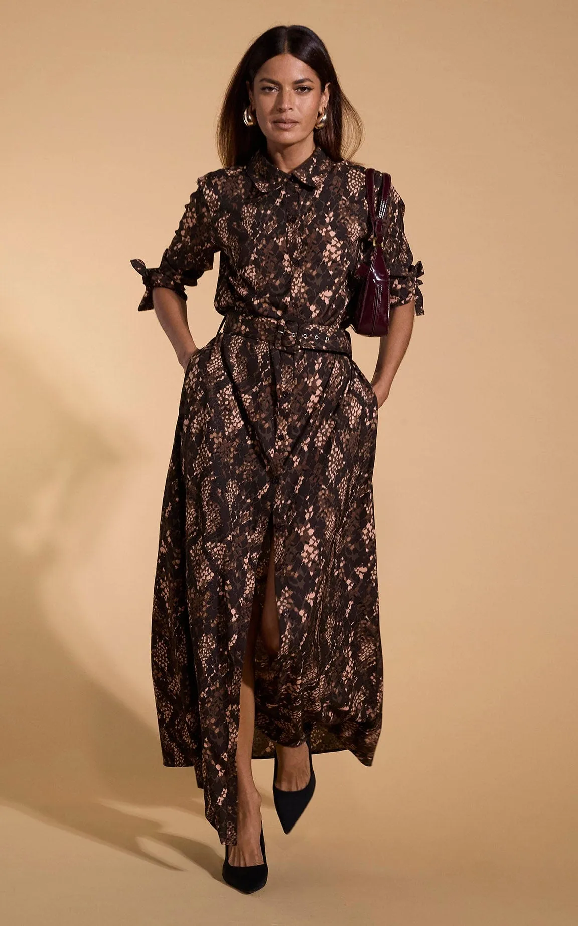 Dove Dress In Brown Snake