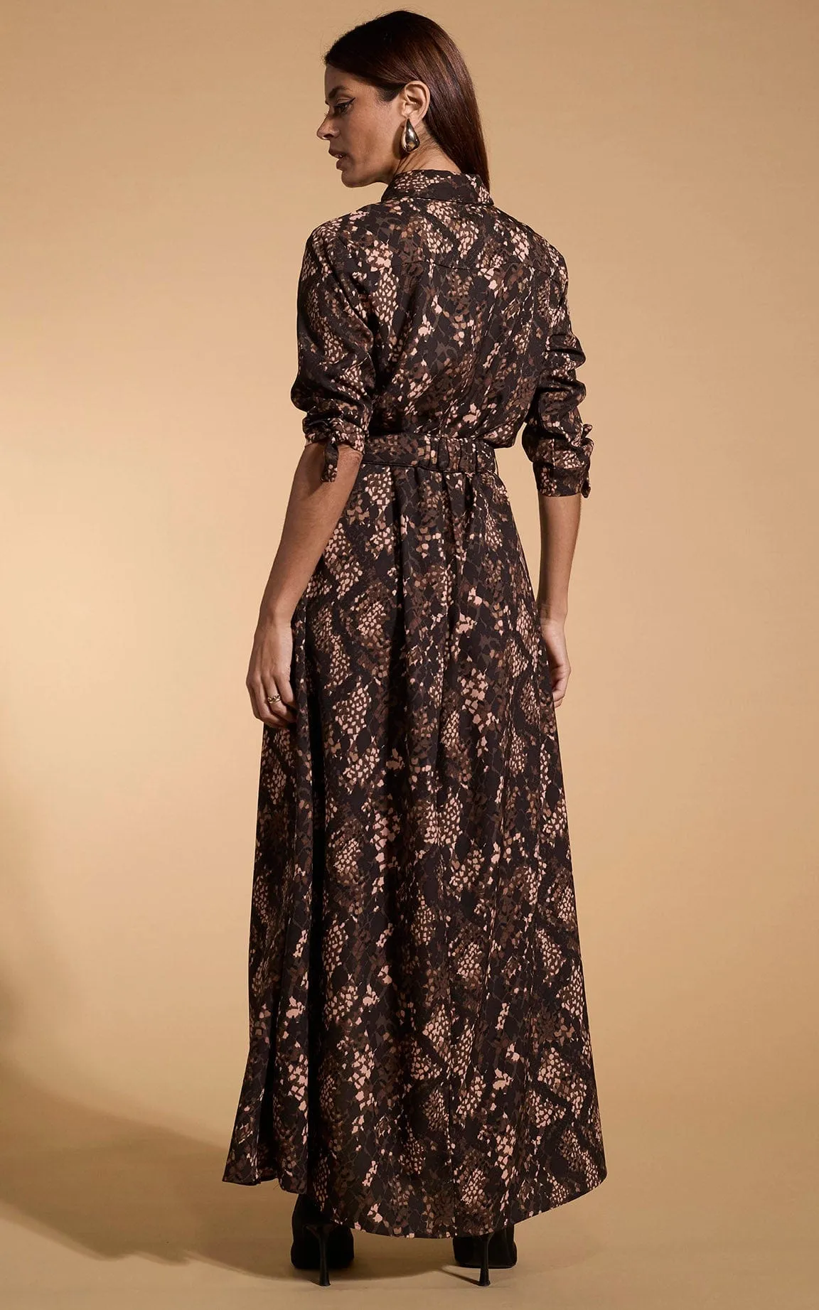 Dove Dress In Brown Snake