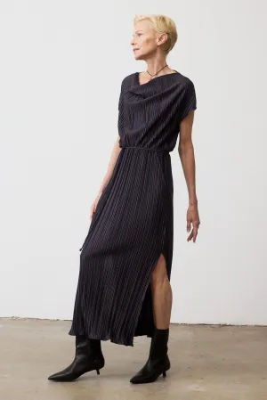 Draped Pleated Maxi Dress