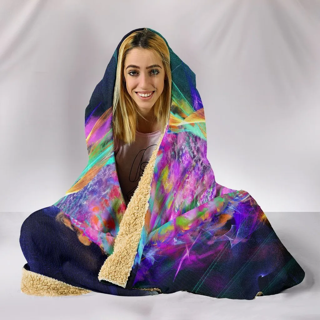 Electric Owl Hooded Blanket