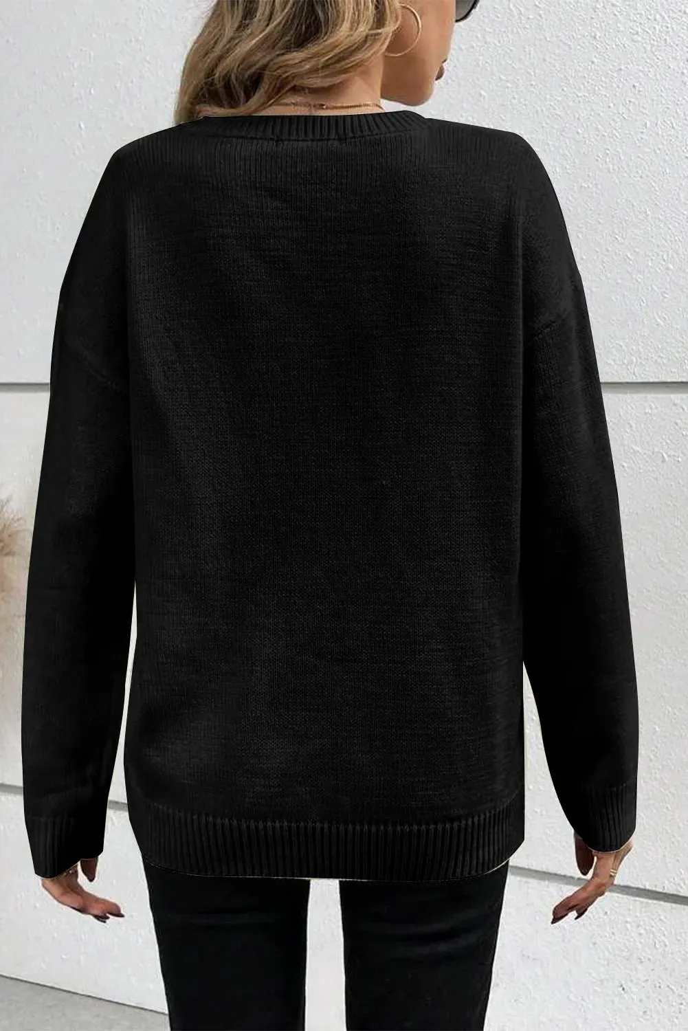 Explore More Collection - BOO Round Neck Long Sleeve Sweater