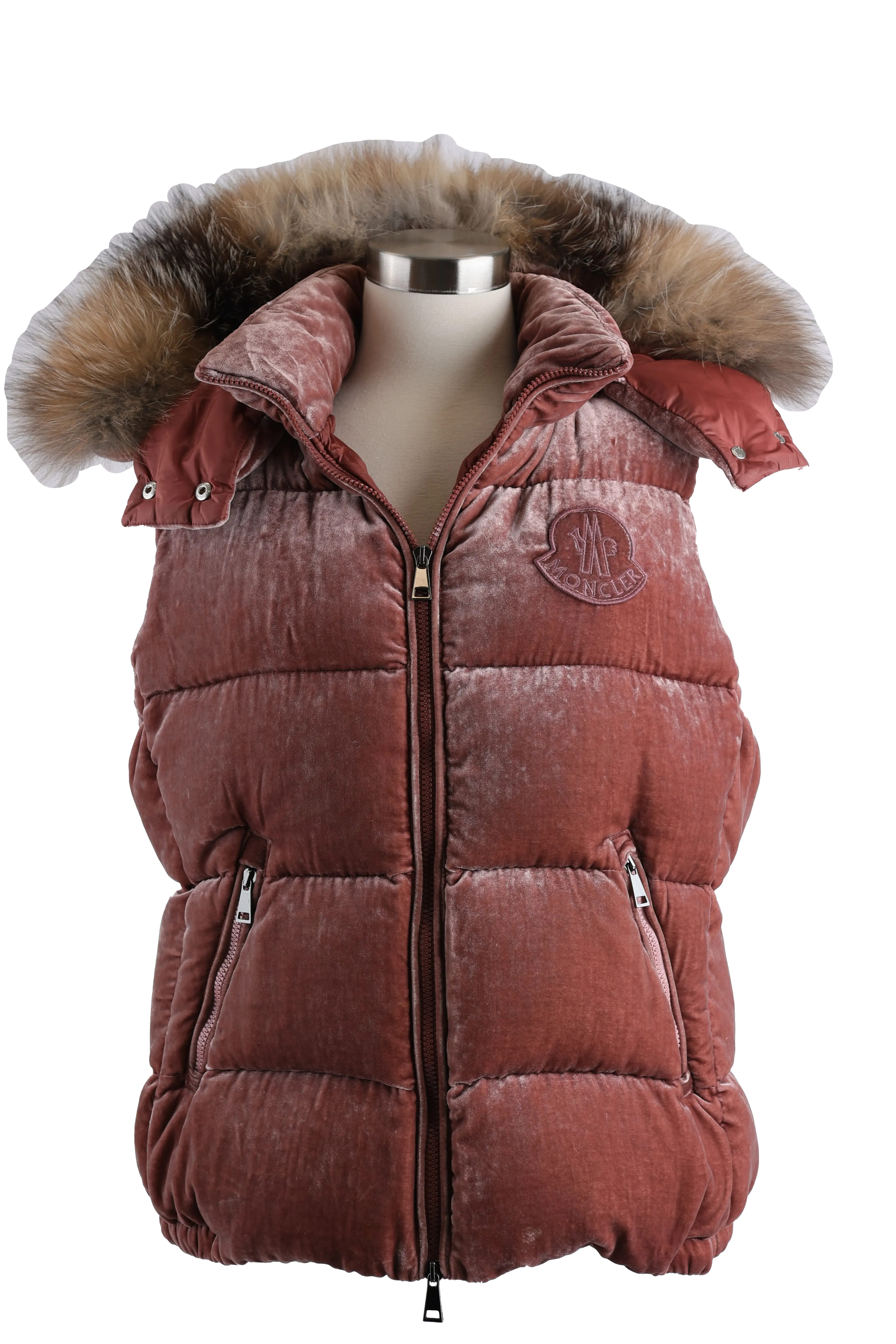 Gallinule Velvet Down Vest W/ Fur Trm