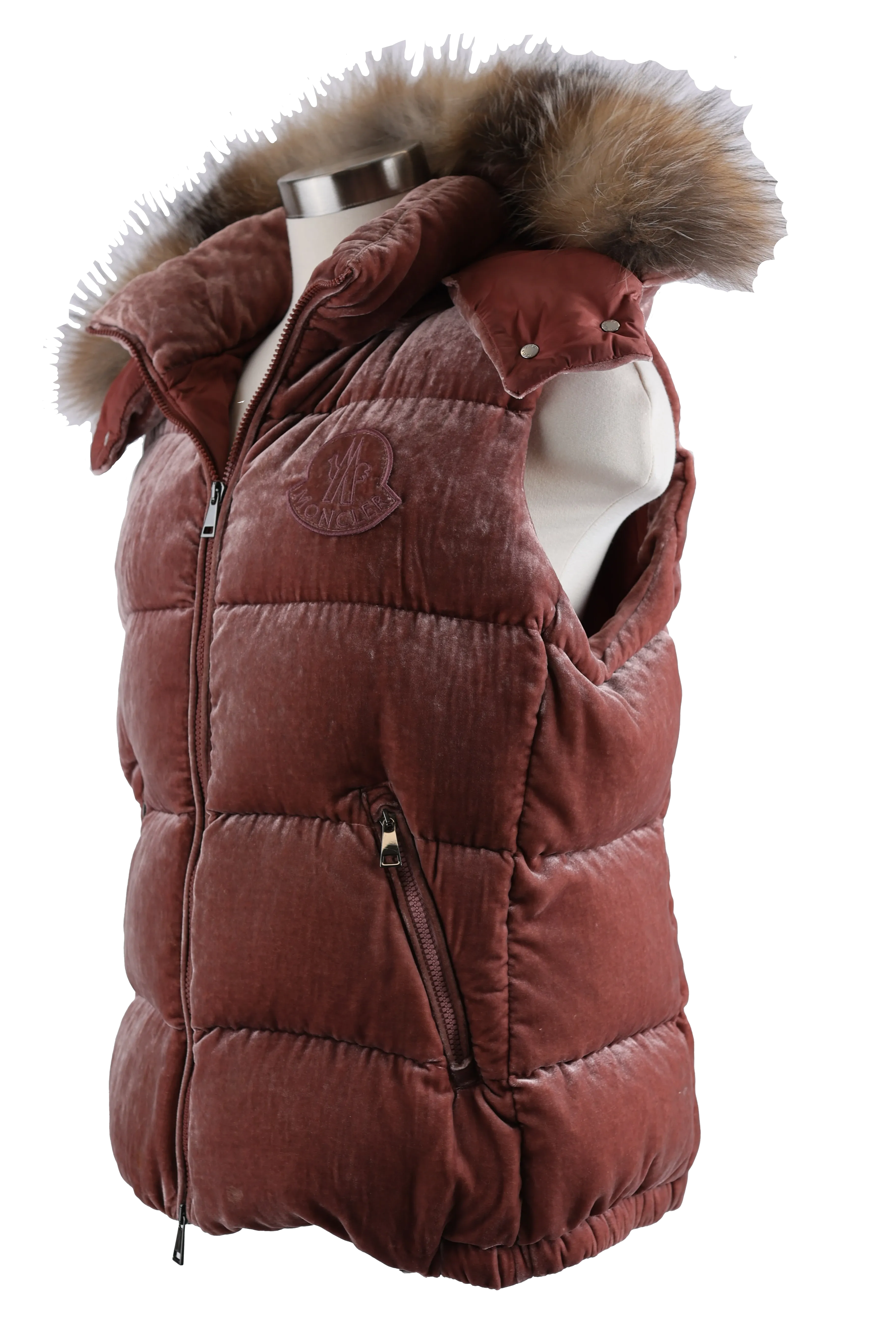 Gallinule Velvet Down Vest W/ Fur Trm