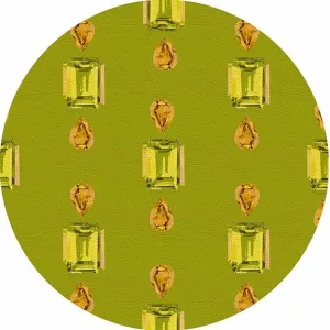 Gem Peridot Acid 16" Round Pebble Placemat Set of 4