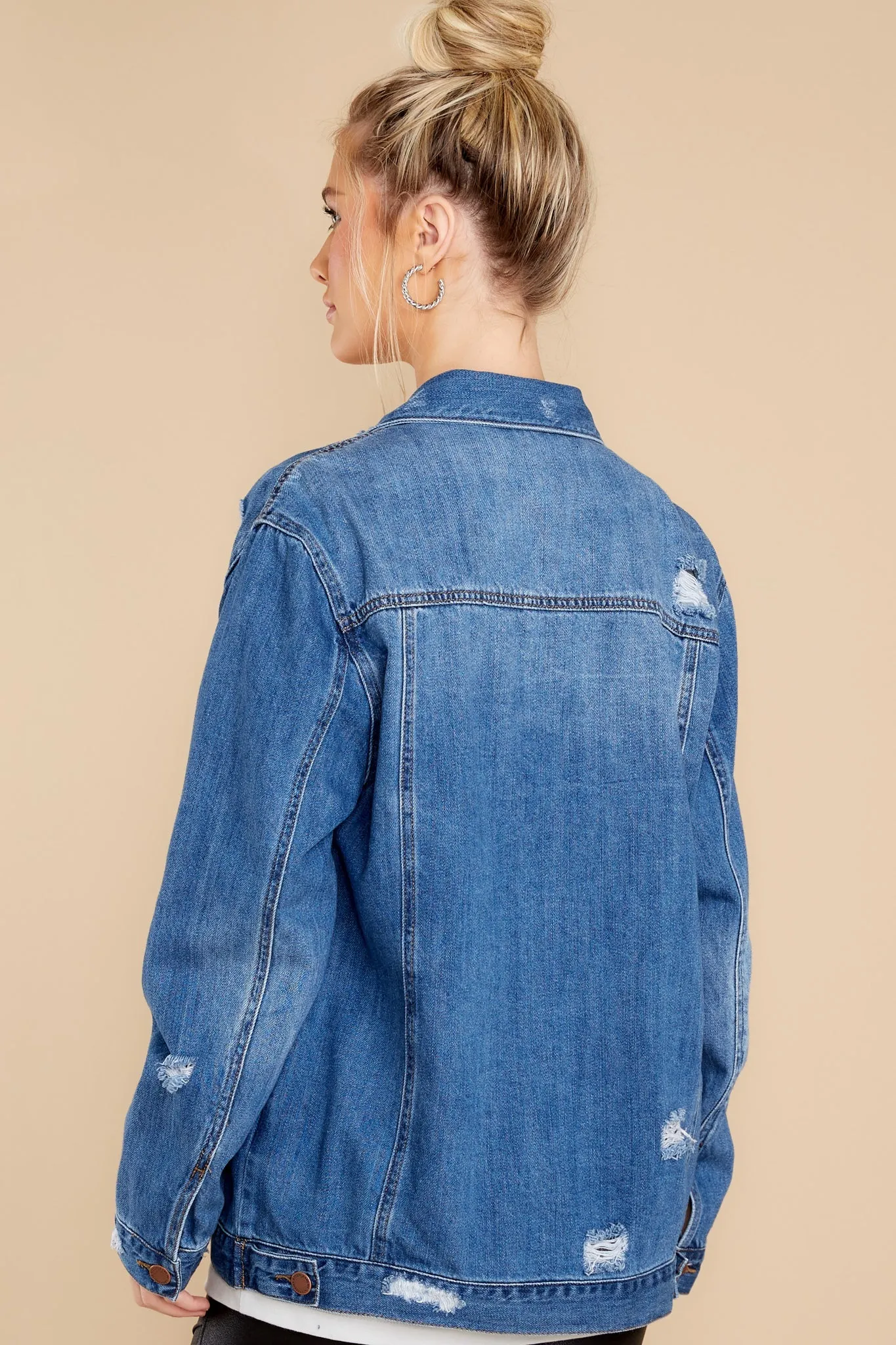 High Score Medium Wash Distressed Denim Jacket