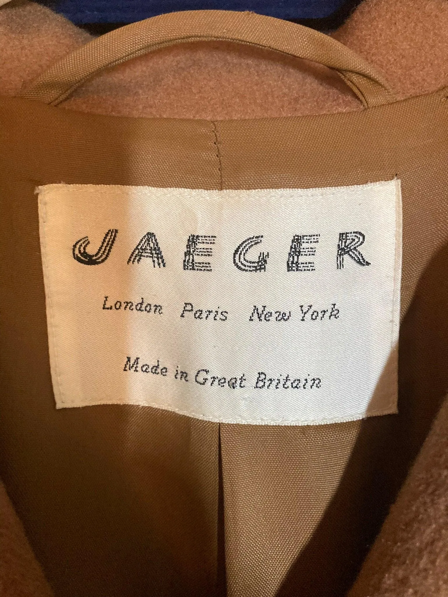 Jaeger Camel Hair Caramel Long Sleeved Coat UK Size 18