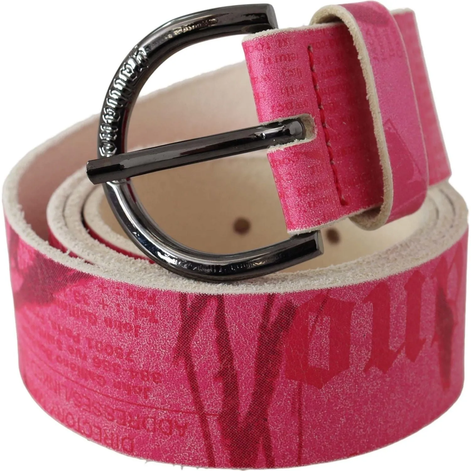 John Galliano Elegant Pink Leather Fashion Belt