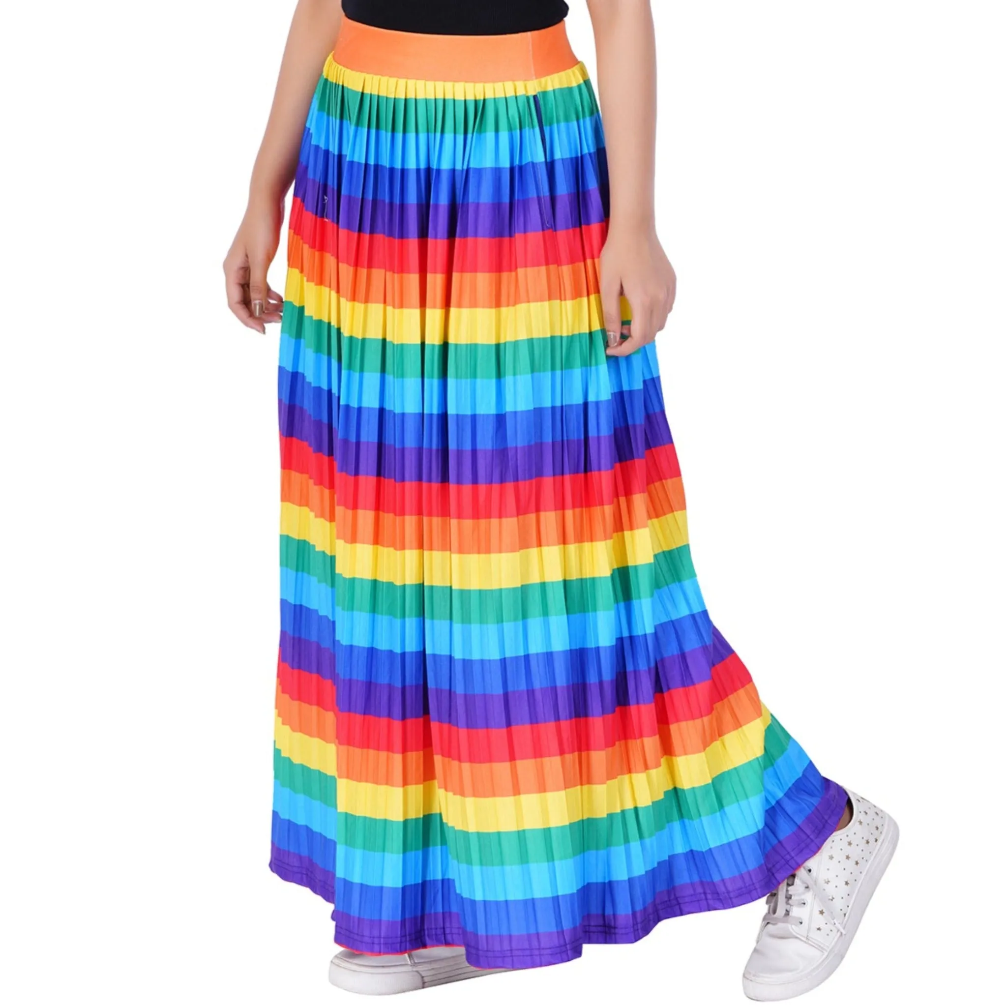 Life In Colors Rainbow Pleated Maxi Skirt [FINAL SALE]