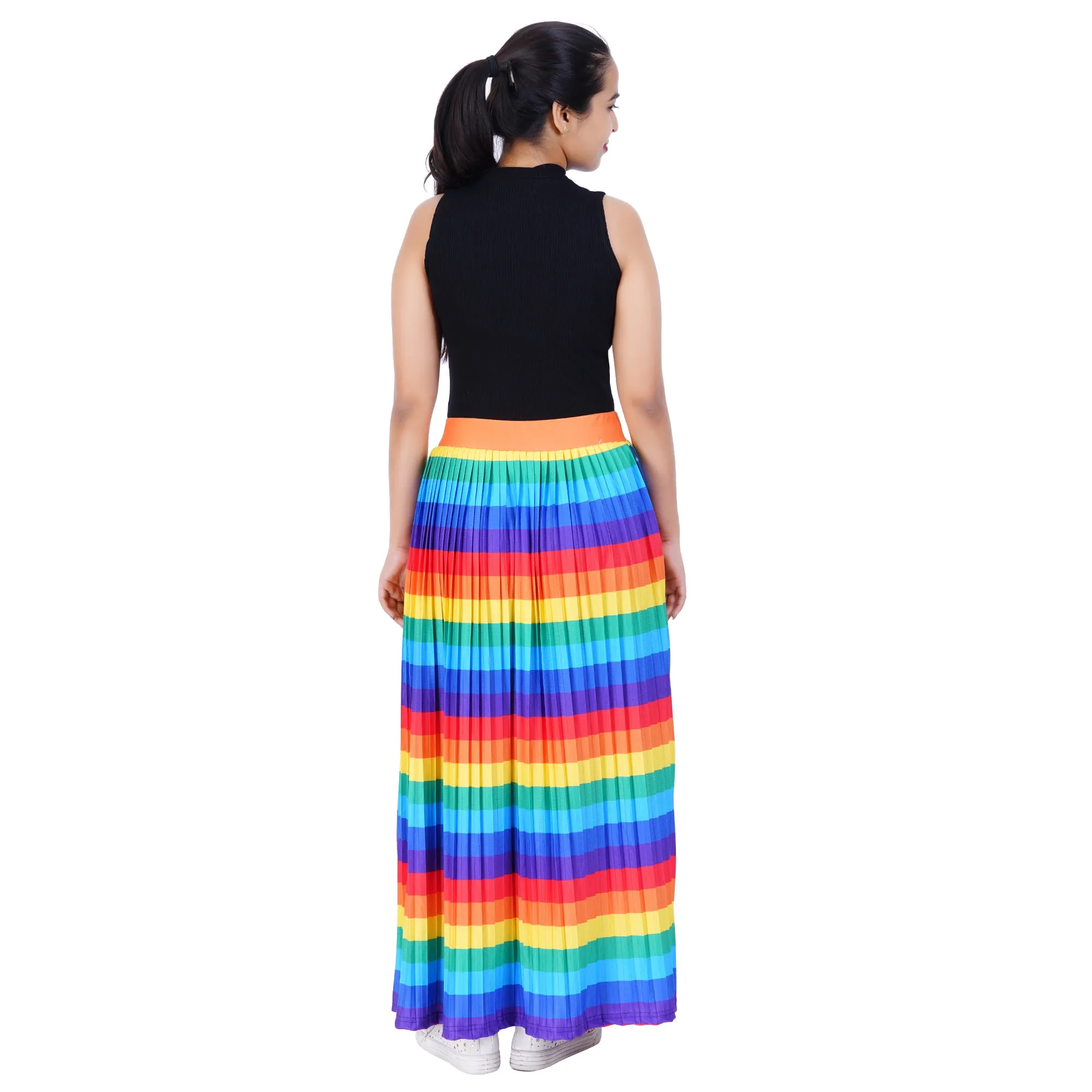 Life In Colors Rainbow Pleated Maxi Skirt [FINAL SALE]