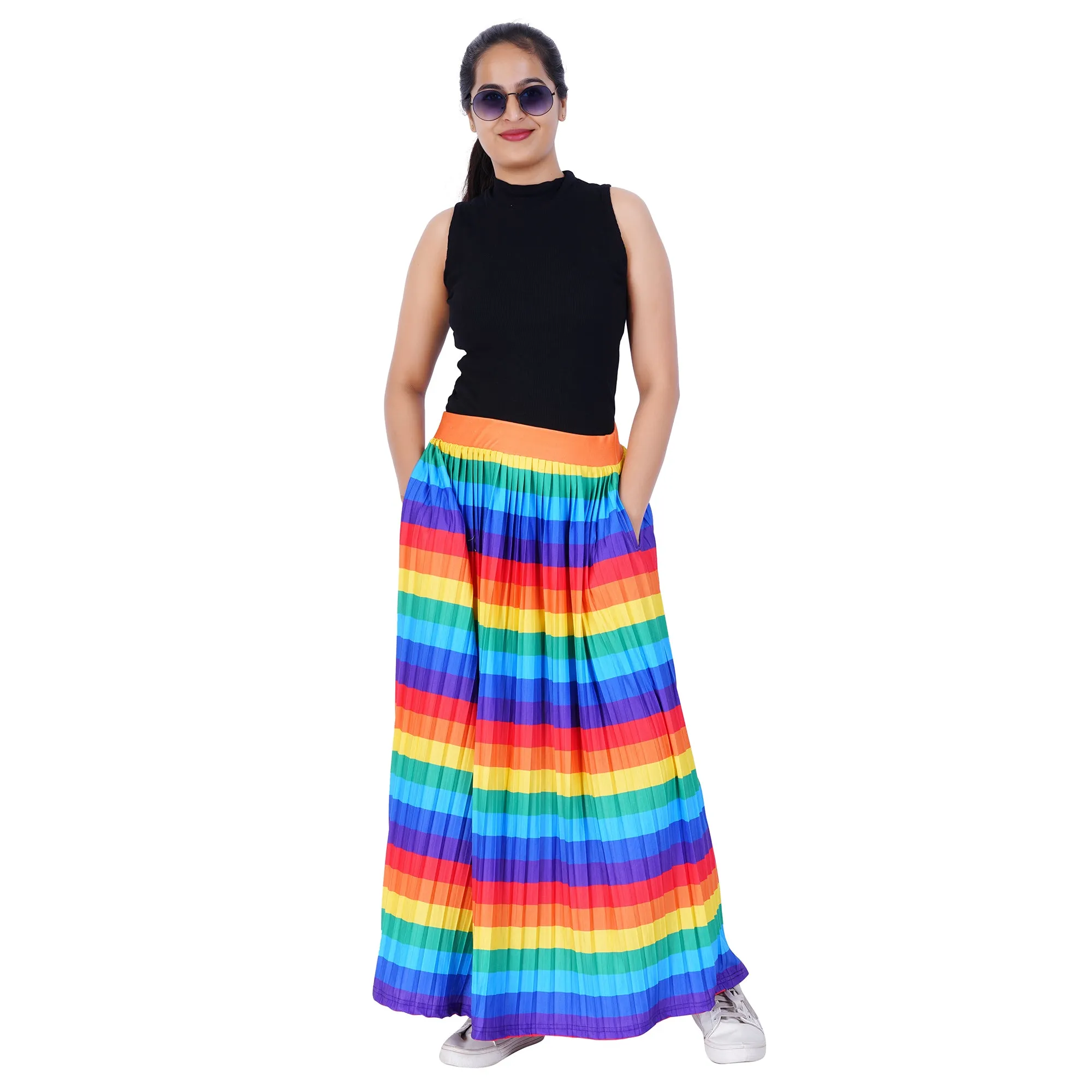 Life In Colors Rainbow Pleated Maxi Skirt [FINAL SALE]