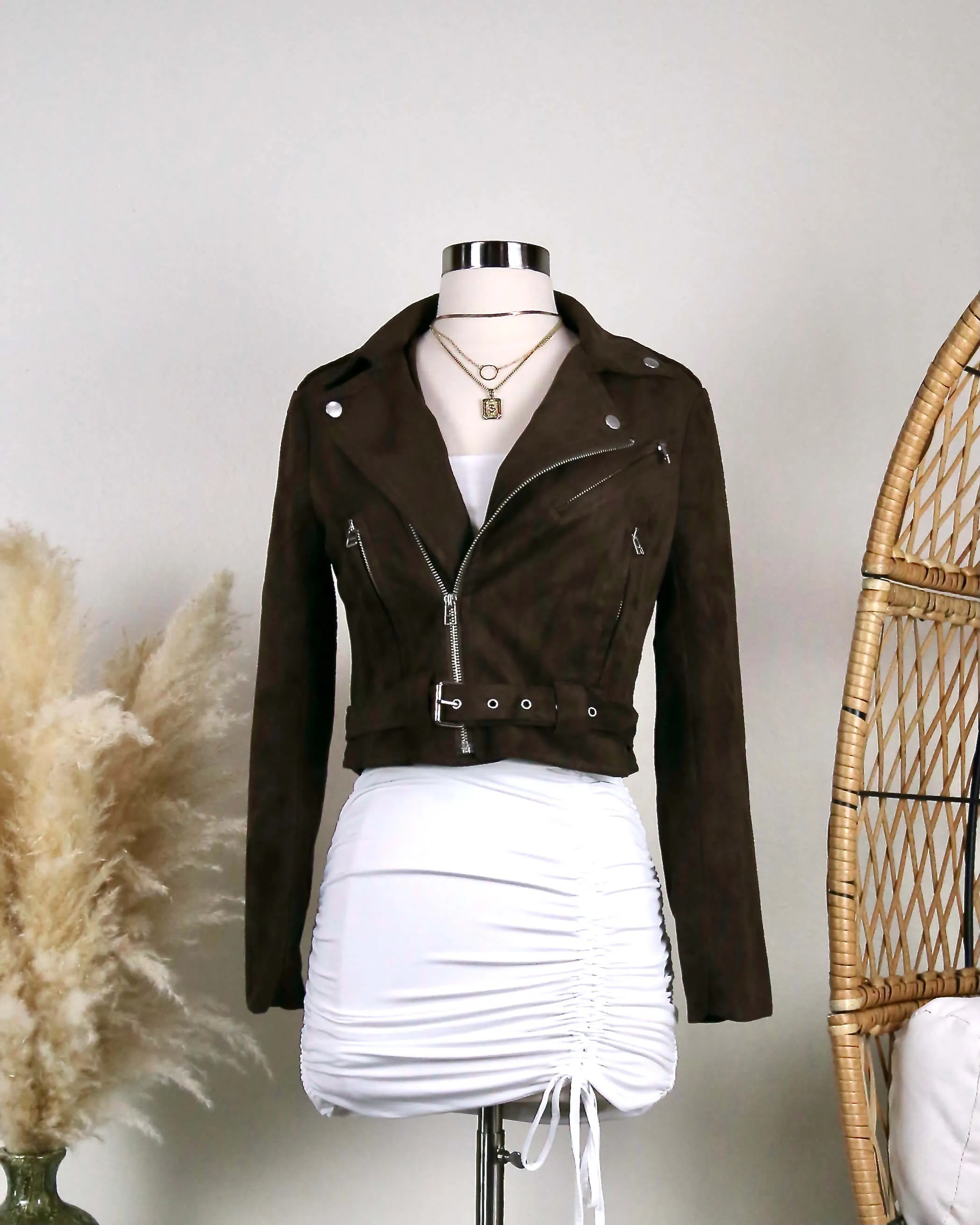 Lioness - Janis Joplin Vegan Suede Moto Jacket