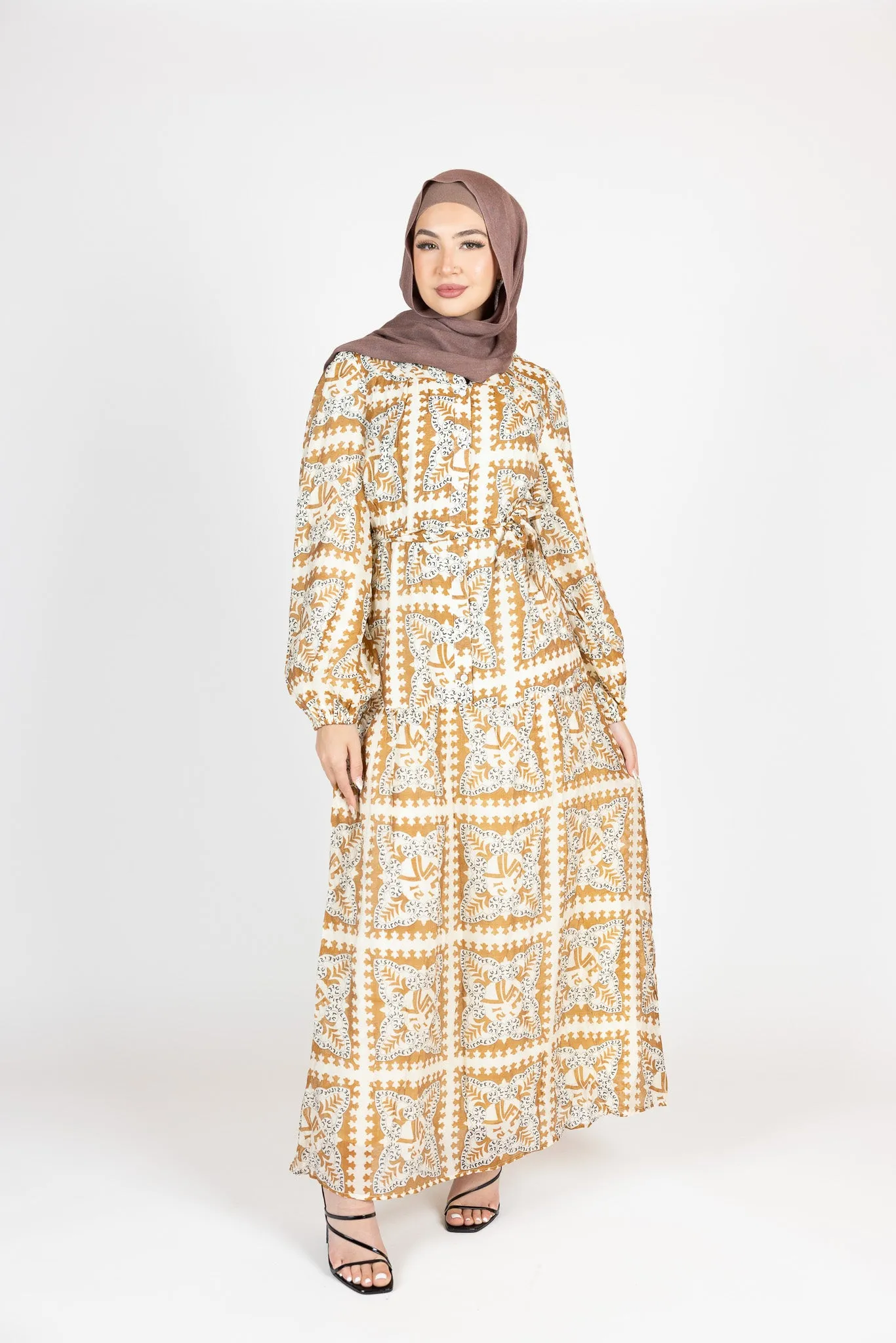 Mada Box Print Maxi Dress