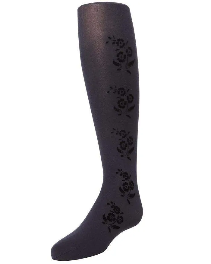 MeMoi Flocked Fabric Floral Tights Style: MK-745