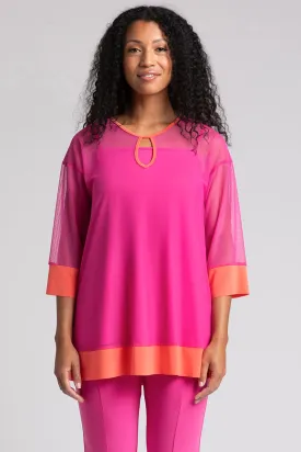 Mesh Keyhole Tunic | Peony