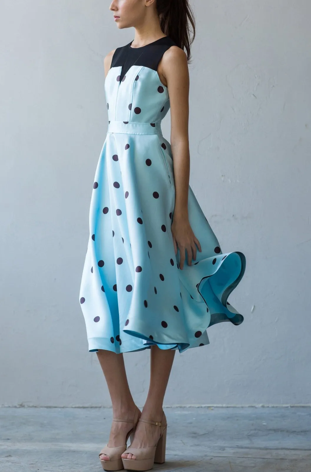 Mia quirky midi dress in print