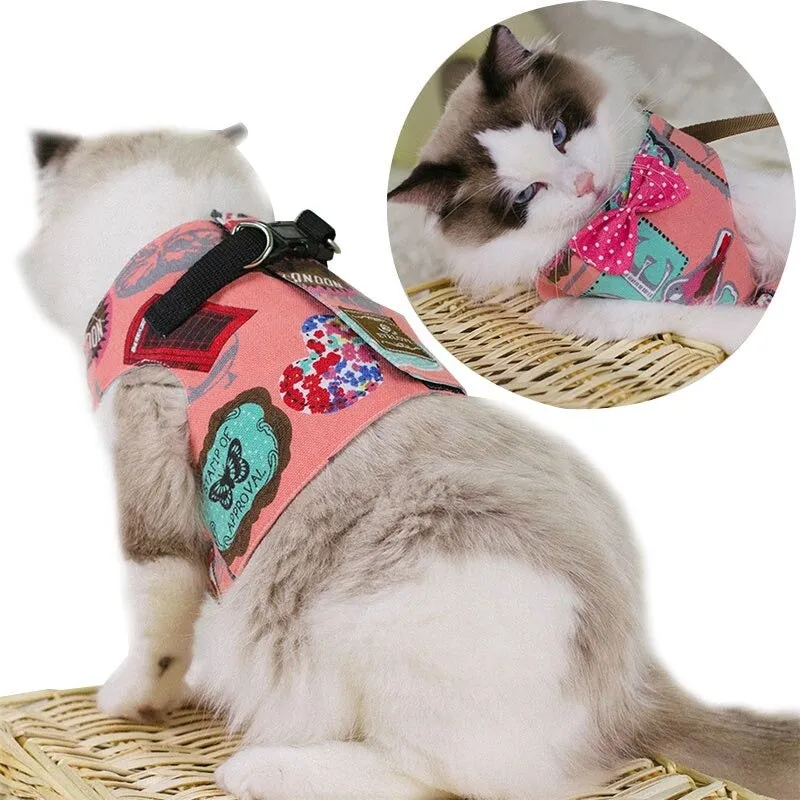 Millie Adjustable Cat Vest Harness With Leash Escape Proof Cat Harness