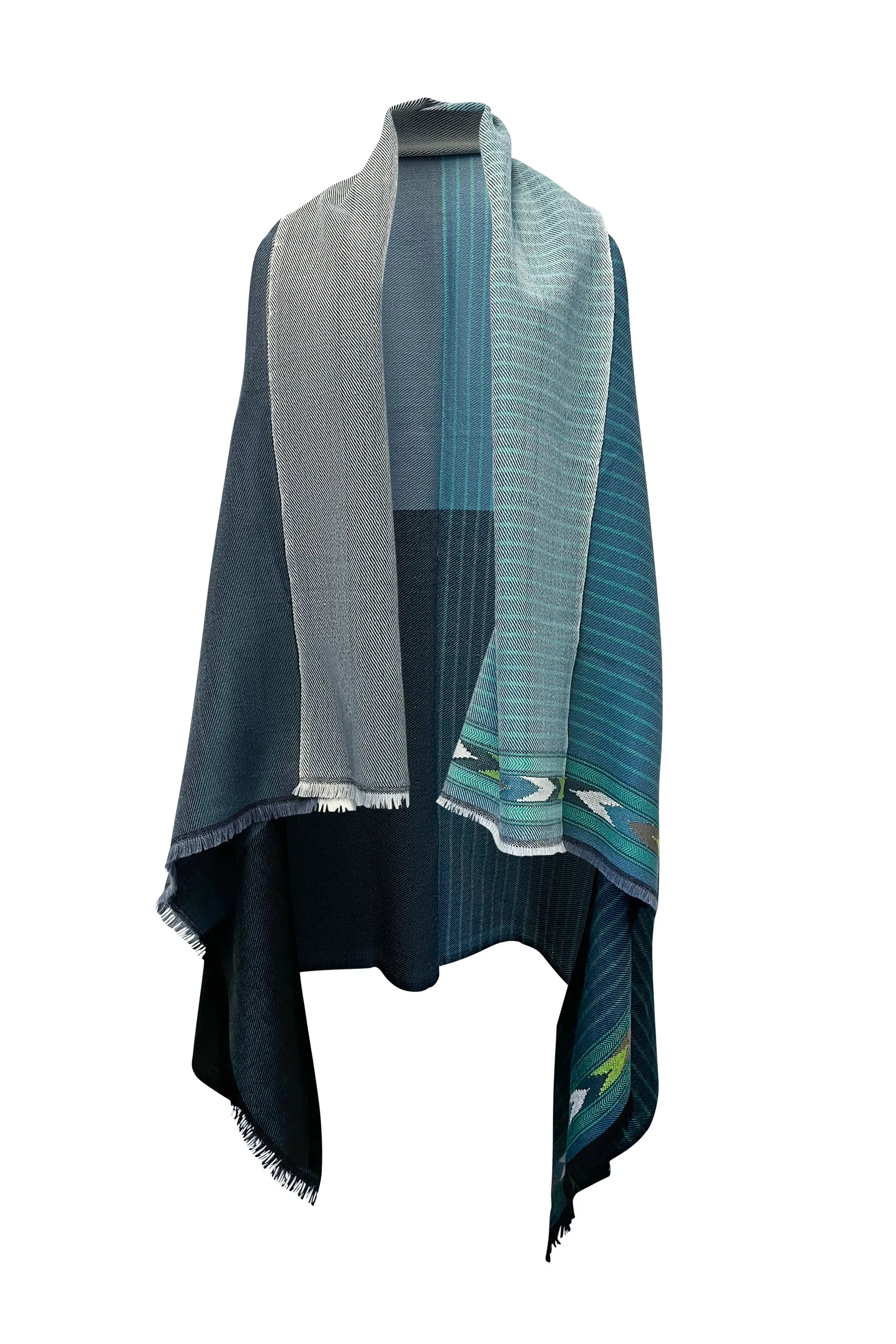 NEW! JULAHAS  Light Wool Cape Fusion Teal