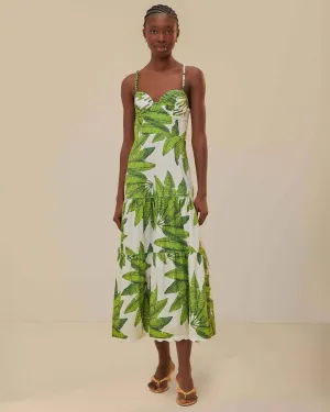 Off-White Palm Fan Midi Dress