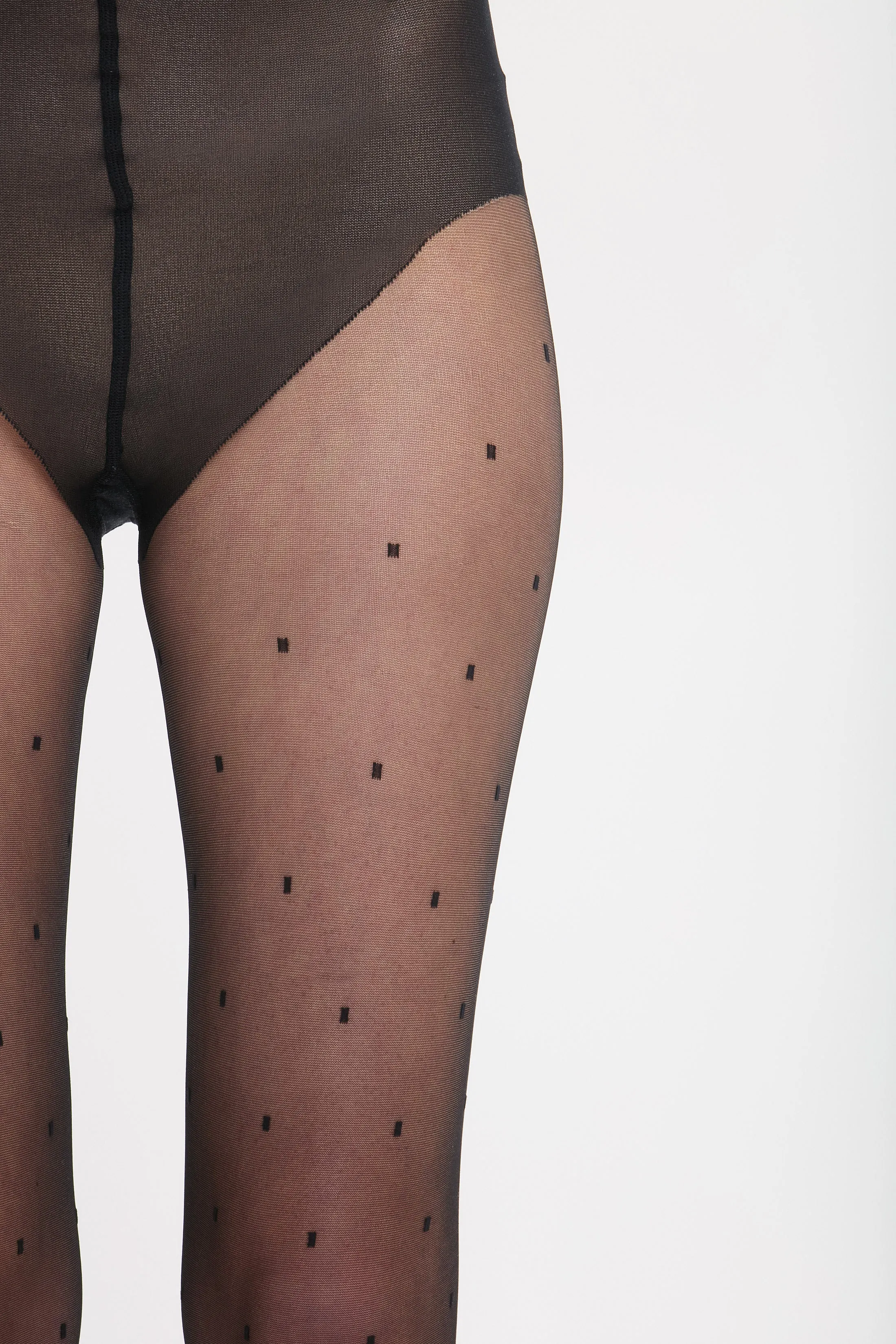 Rectangle Polka Dot Tights In Black