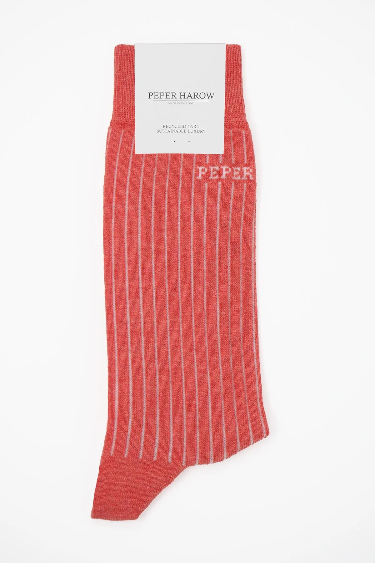 Recycled Ribbed Men's Socks - Coral