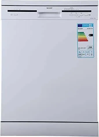 Sharp 6 Programs 12 Place settings, Free standing Dishwasher, White - QW-MB612-WH3