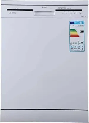 Sharp 6 Programs 12 Place settings, Free standing Dishwasher, White - QW-MB612-WH3