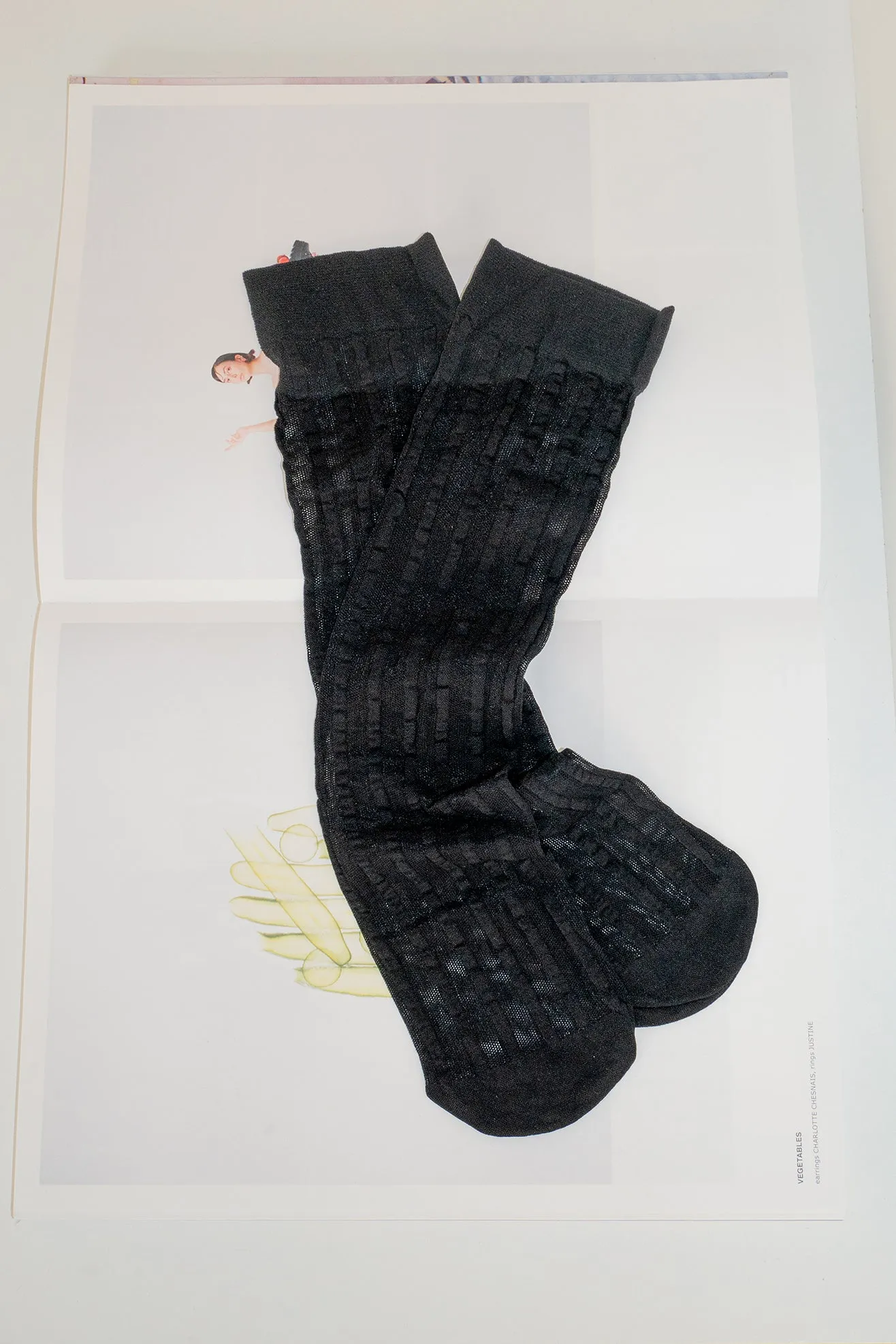 SWEDISH STOCKINGS, Siri Stripe Knee-Highs, Black