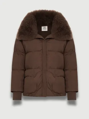 The Freja Puffer Jacket and Vest Brown