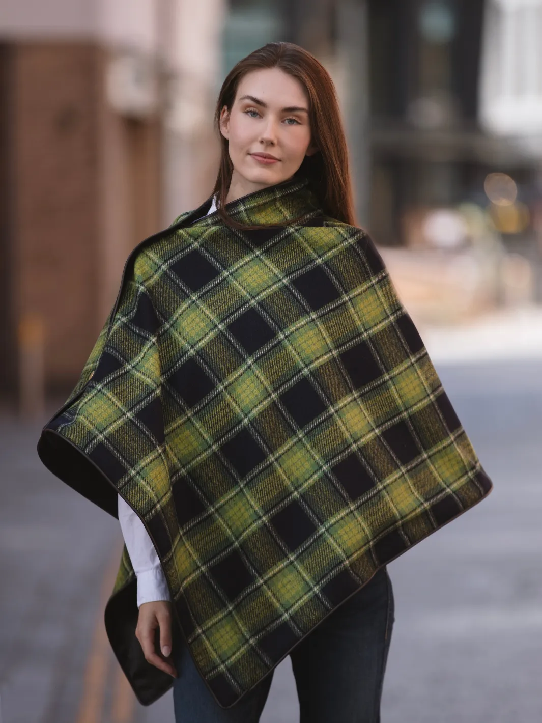 Tweed Shawl - Green Tartan